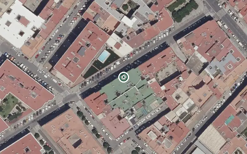 Vista aérea de la ubicación de Vivienda Tutelada para Personas Mayores Juan José Hinojo Toro