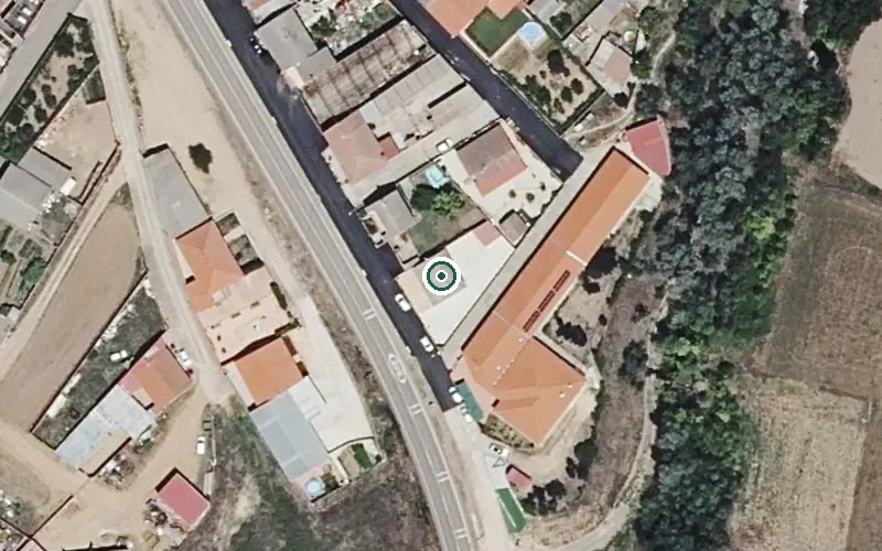 Vista aérea de la ubicación de Residencia de Personas Mayores Saucana de Servicios Sociales