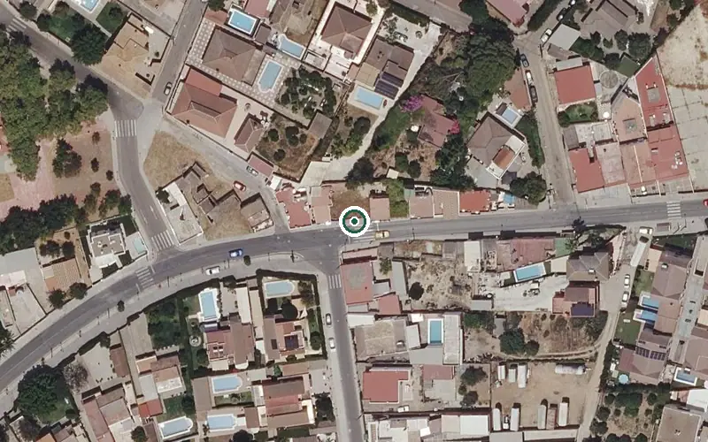 Vista aérea de la ubicación de Centro Residencial para Mayores Corey House