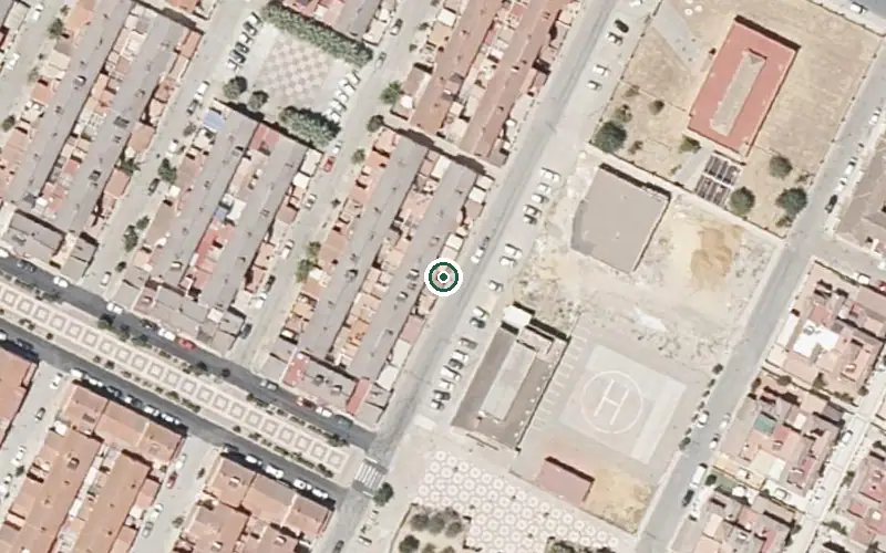 Vista aérea de la ubicación de Centro de Día para Mayores Isla Mayor