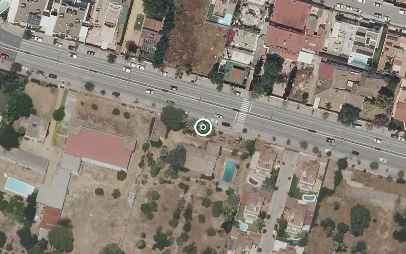 Vista aérea de la ubicación de Centro Residencial para Mayores el Gran Poder
