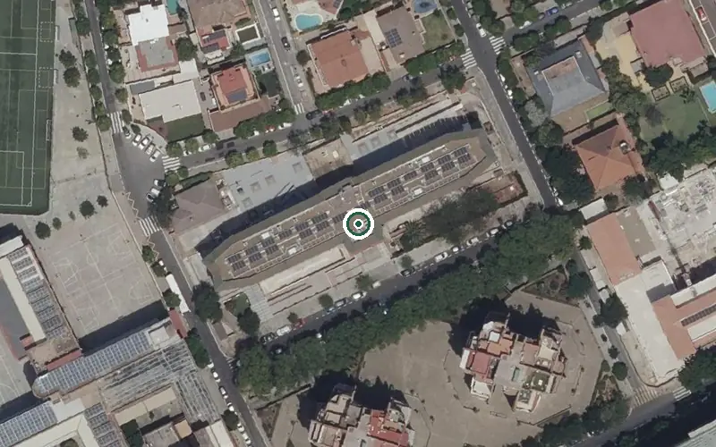Vista aérea de la ubicación de Centro Residencial para Personas Mayores Heliopolis