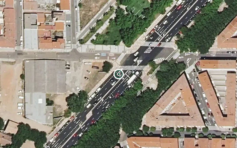 Vista aérea de la ubicación de Residencia Usera