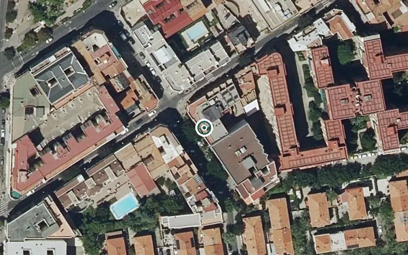 Vista aérea de la ubicación de Centro de Día Municipal La Guindalera