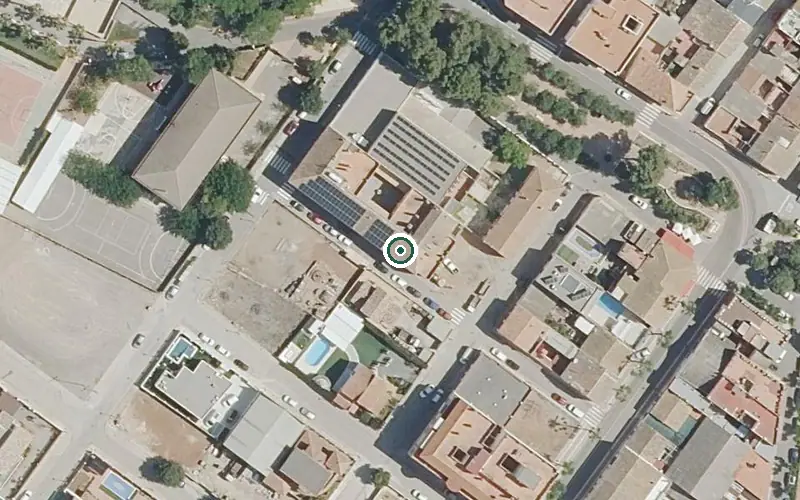 Vista aérea de la ubicación de Residencia de para Personas Mayores Dependientes Els Tarongers D`algimia