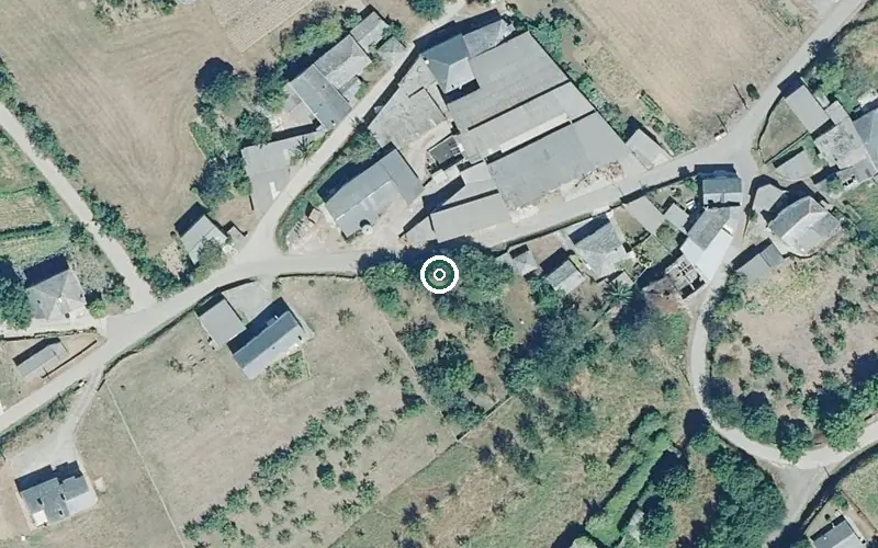 Vista aérea de la ubicación de Vivenda Comunitaria de Vilaoudriz
