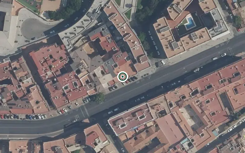 Vista aérea de la ubicación de Centro de Día para Mayores Aparcor