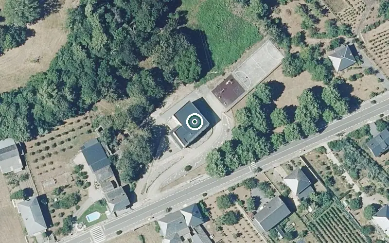 Vista aérea de la ubicación de Centro de Día de Persoas Maiores de Quiroga