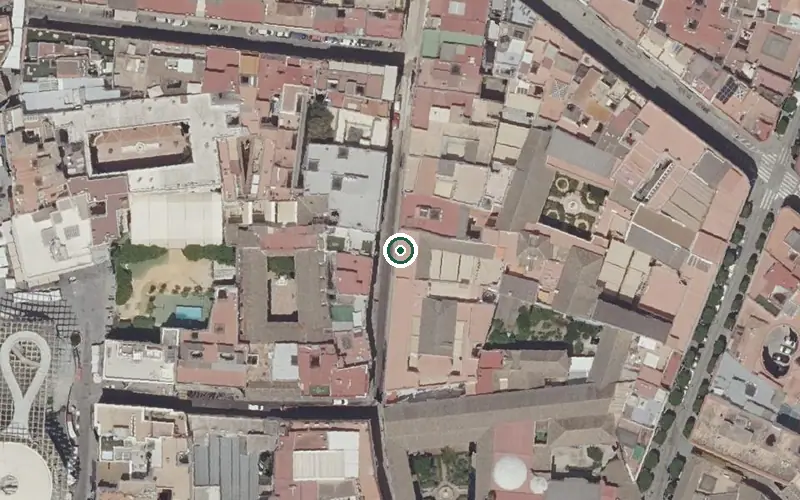 Vista aérea de la ubicación de Centro Residencial Sor Angela de la Cruz