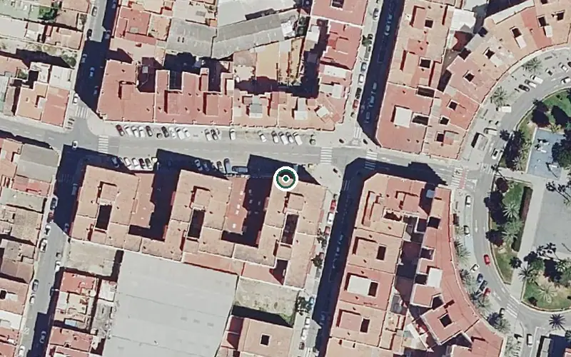 Vista aérea de la ubicación de Centro de Día para Personas Mayores Dependientes los Brezos