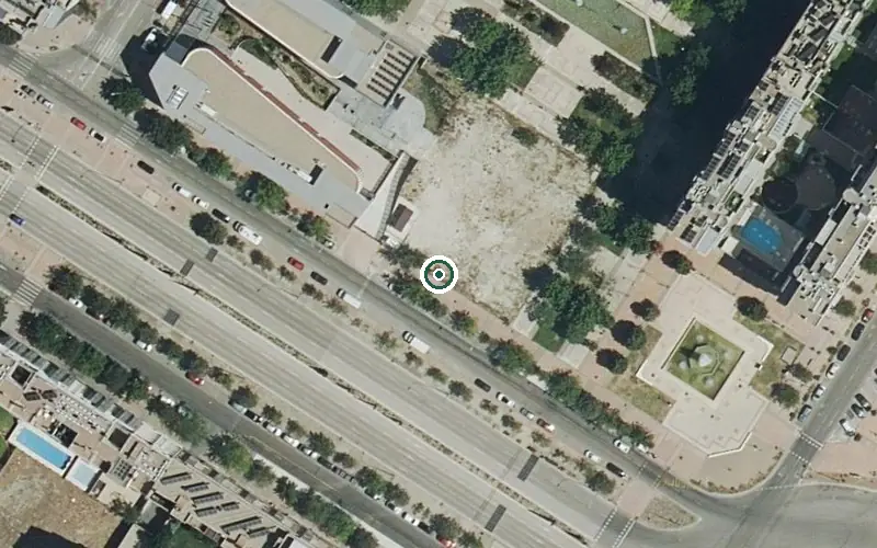 Vista aérea de la ubicación de Centro de Día Municipal Carmen Sevilla