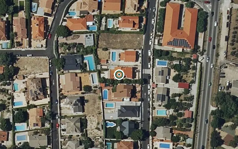 Vista aérea de la ubicación de Residencia Flor de Retama