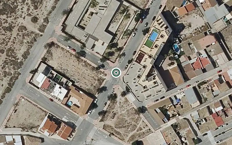 Vista aérea de la ubicación de Centro de Día para Personas en Situación de Dependencia de Sax