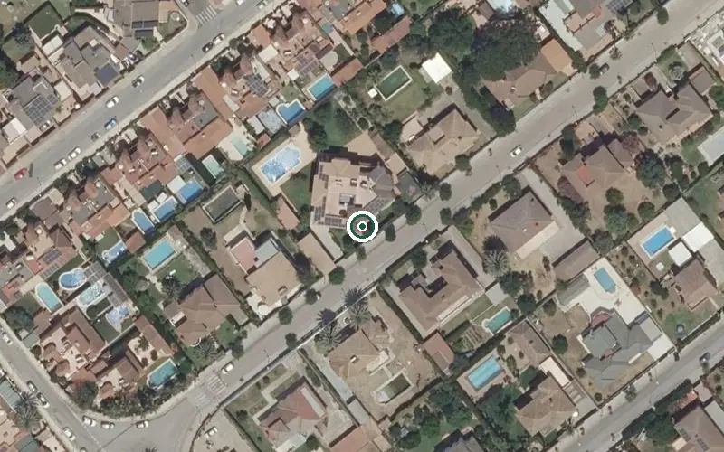 Vista aérea de la ubicación de Residencia de Mayores La Merced