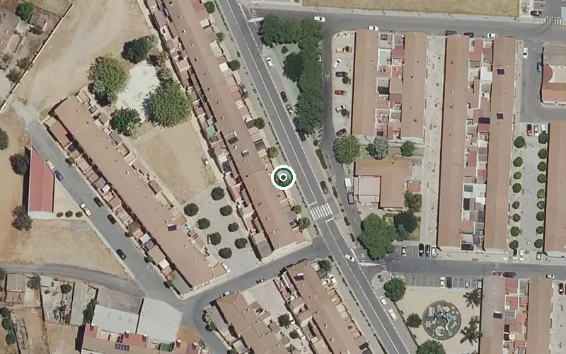 Vista aérea de la ubicación de Centro de Día para Mayores de San Bartolome