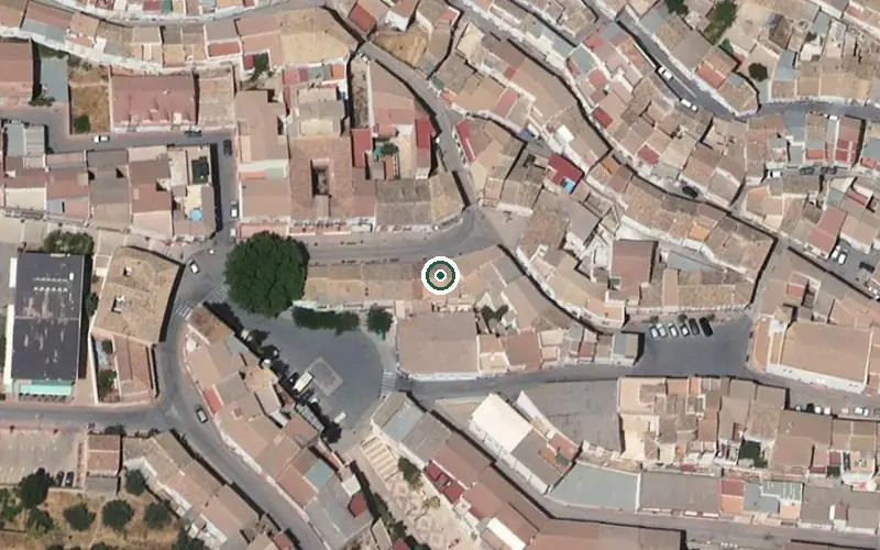 Vista aérea de la ubicación de Centro de Día para Mayores Bélmez de la Moraleda