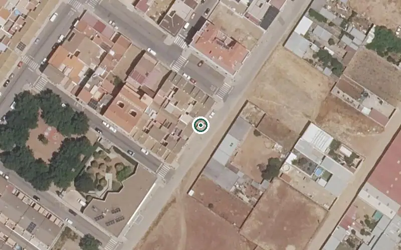 Vista aérea de la ubicación de Centro de Día de Alzheimer Tierra de Barros