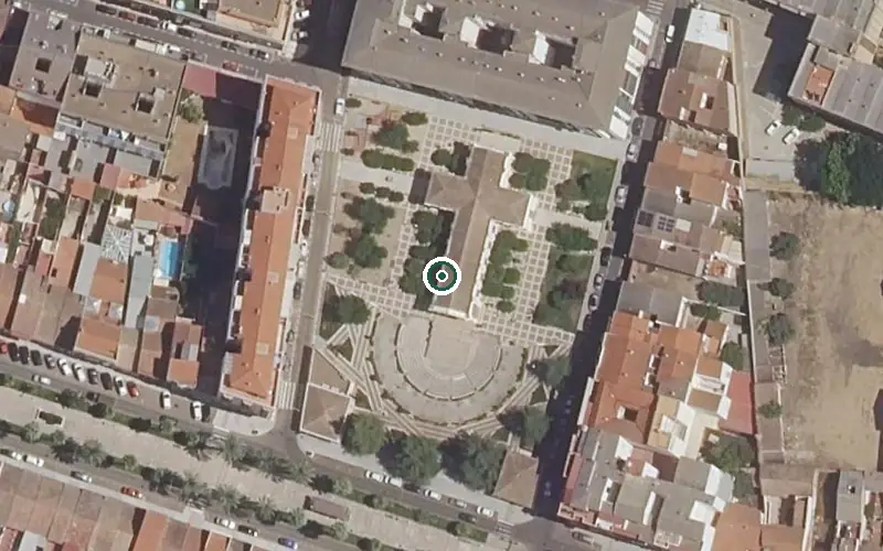 Vista aérea de la ubicación de Centro de Día de Alzheimer de Don Benito