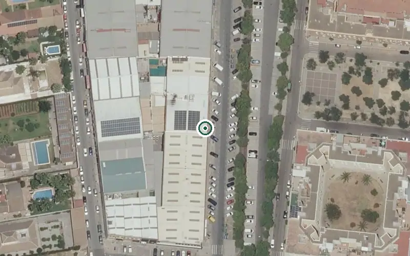 Vista aérea de la ubicación de Centro de Día para Mayores el Olivo