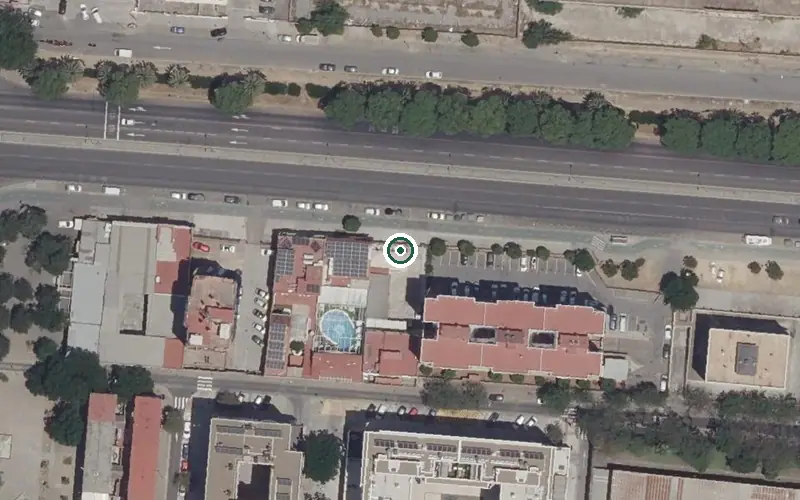 Vista aérea de la ubicación de Centro Residencial para Mayores Manuel Ridruejo Muñoz