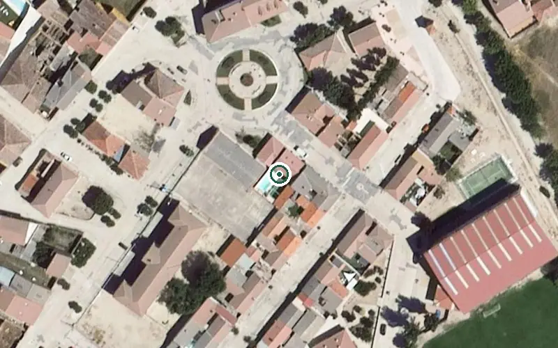 Vista aérea de la ubicación de Centro Residencial las Eras. Ntra. Sra. Rodelga
