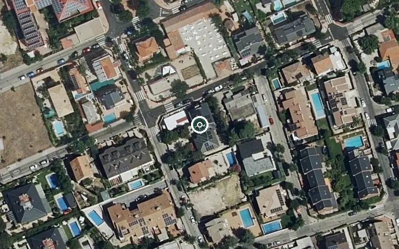 Vista aérea de la ubicación de Residencia Prado del Rey