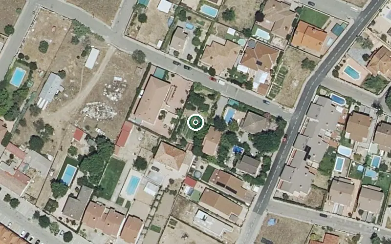 Vista aérea de la ubicación de Residencia Los Rosales de Valdetorres