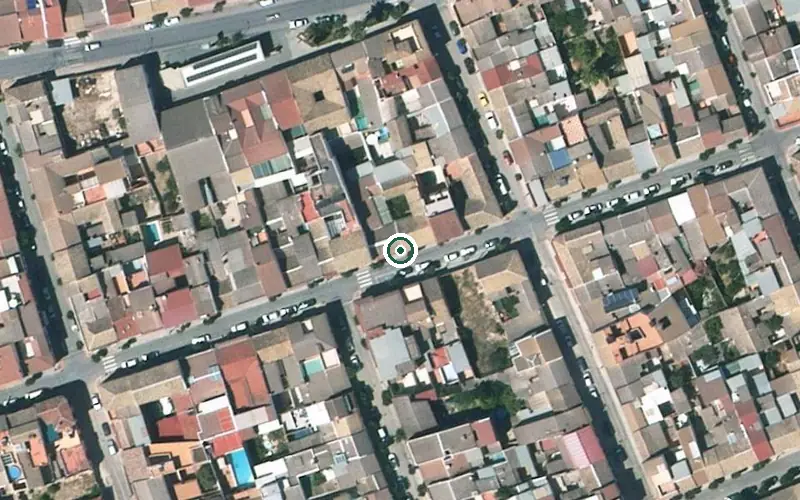 Vista aérea de la ubicación de Centro de Día para Mayores la Casa Azul