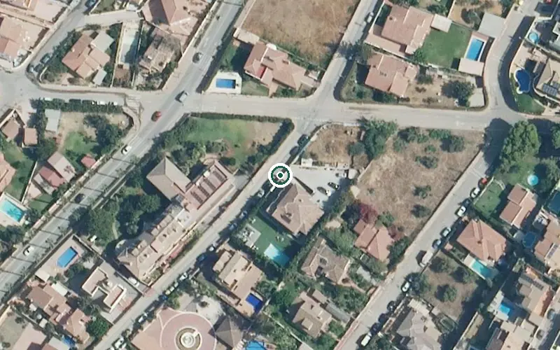 Vista aérea de la ubicación de Residencia de Mayores los Milagros