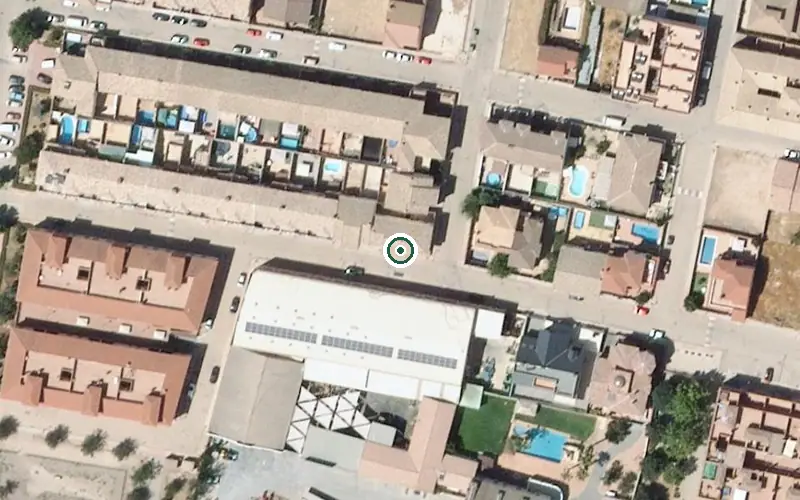 Vista aérea de la ubicación de Centro de Día para Mayores Municipal de Cijuela