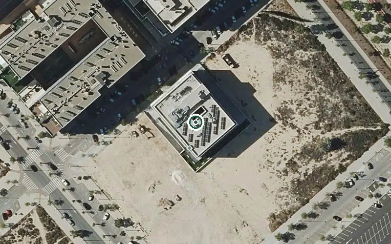 Vista aérea de la ubicación de Residencia Solimar Elche