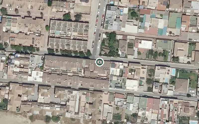 Vista aérea de la ubicación de Centro Residencial Francisco Jiménez Ponce