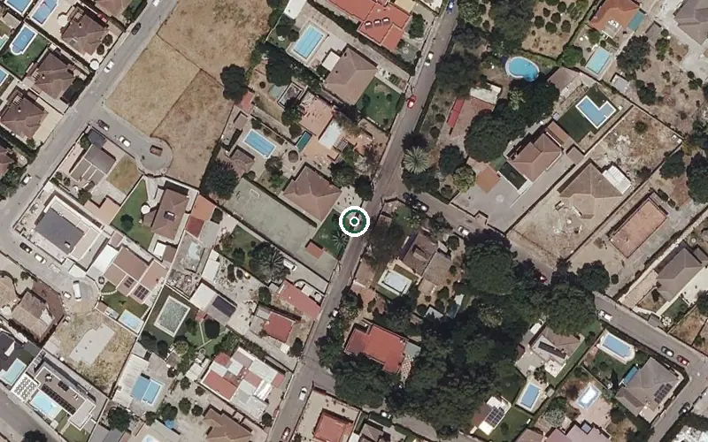 Vista aérea de la ubicación de Centro Residencial para Mayores Los Naranjos