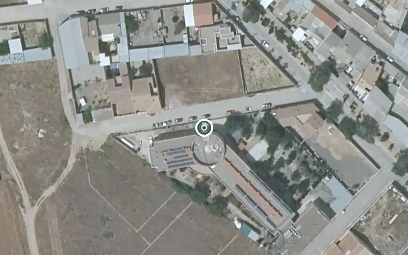 Vista aérea de la ubicación de Residencia de Mayores Santo Cristo de Santa Ana