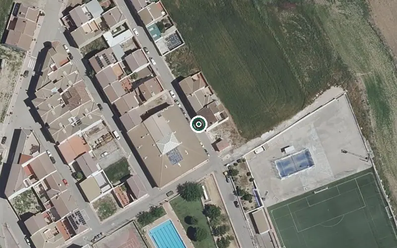 Vista aérea de la ubicación de Residencia de Personas Mayores Blas Infante