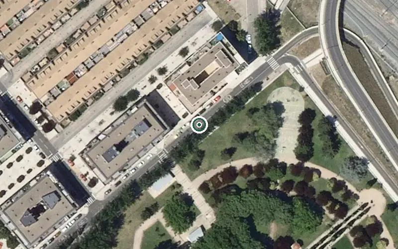Vista aérea de la ubicación de Unidad de Estancias Diurnas San Antonio