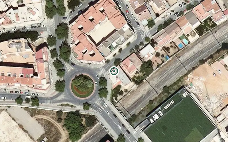 Vista aérea de la ubicación de Residencia Centro Evangélico FIEIDE de Asistencia a la Tercera Edad
