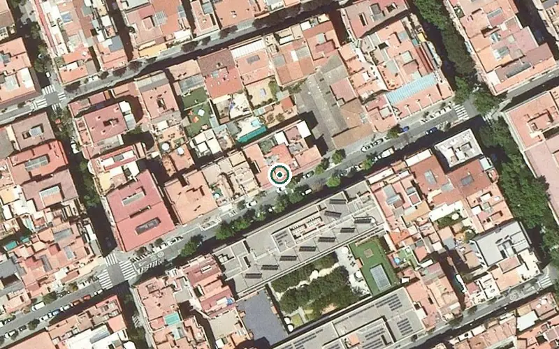 Vista aérea de la ubicación de Sanitas Residencial Les Corts