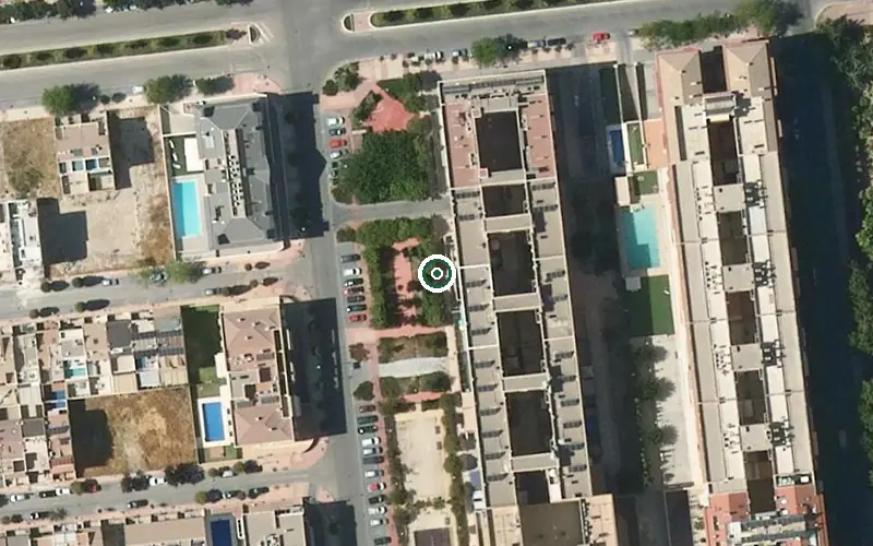 Vista aérea de la ubicación de Centro de Día para Mayores María Santísima de la Caridad y Consolación