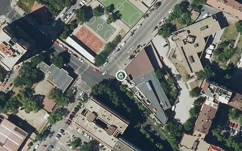 Vista aérea de la ubicación de Centro de Día Municipal Carmen Laforet