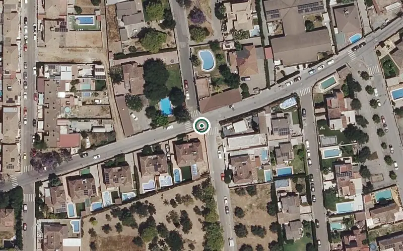 Vista aérea de la ubicación de Centro Residencial para Mayores Espartinas Geriátrico