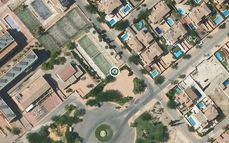 Vista aérea de la ubicación de Centro de Día para Mayores Virgen de la Capilla