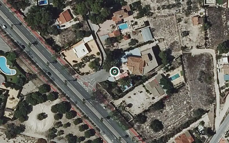 Vista aérea de la ubicación de Residencia para Personas Mayores Dependientes Odamar