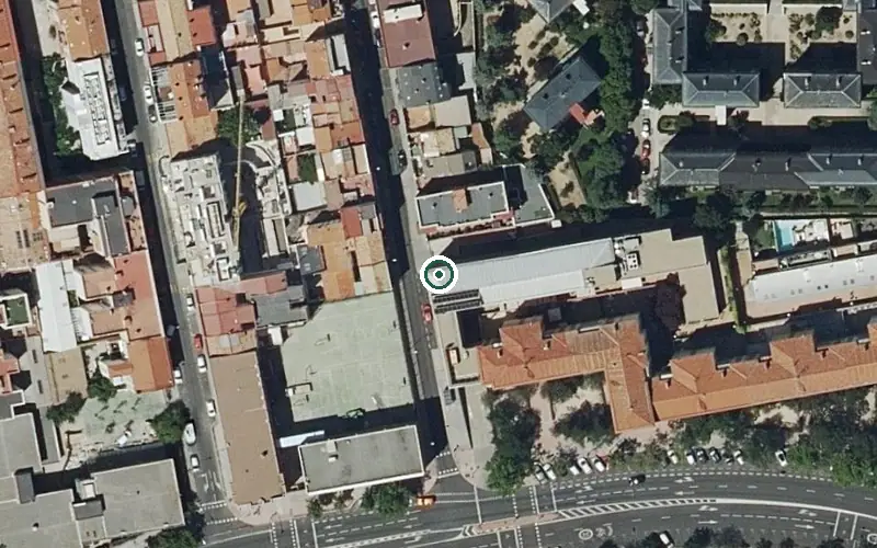 Vista aérea de la ubicación de Centro de Día Municipal Margarita Retuerto