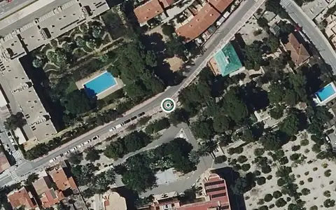Vista aérea de la ubicación de Centro Residencial para P. Mayores Pensionistas Ferroviarios San Juan