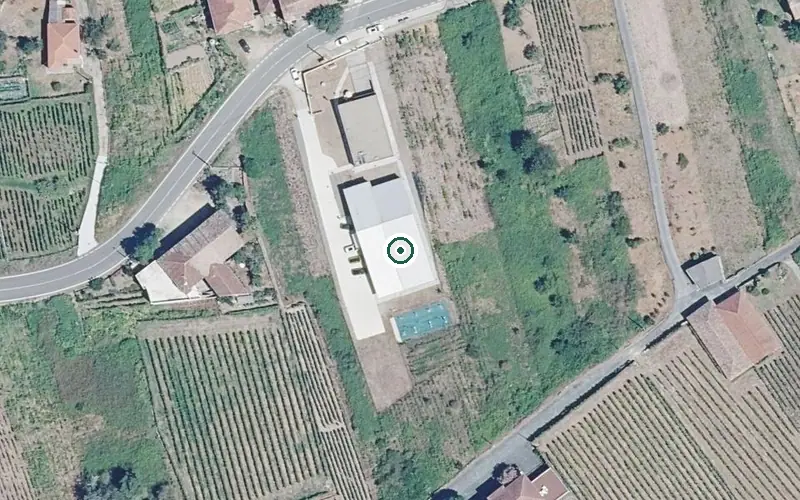 Vista aérea de la ubicación de Vivenda Comunitaria do Concello de Castrelo de Miño