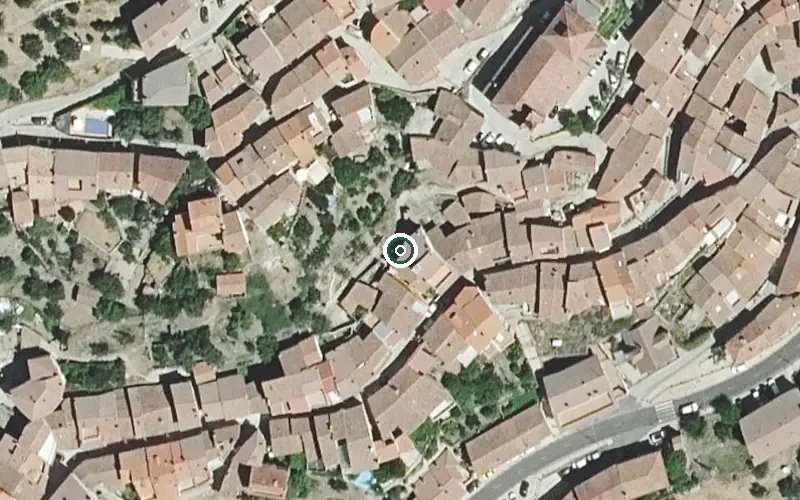 Vista aérea de la ubicación de Unidad Estancias Diurnas el Pinar de Pedro Bernardo