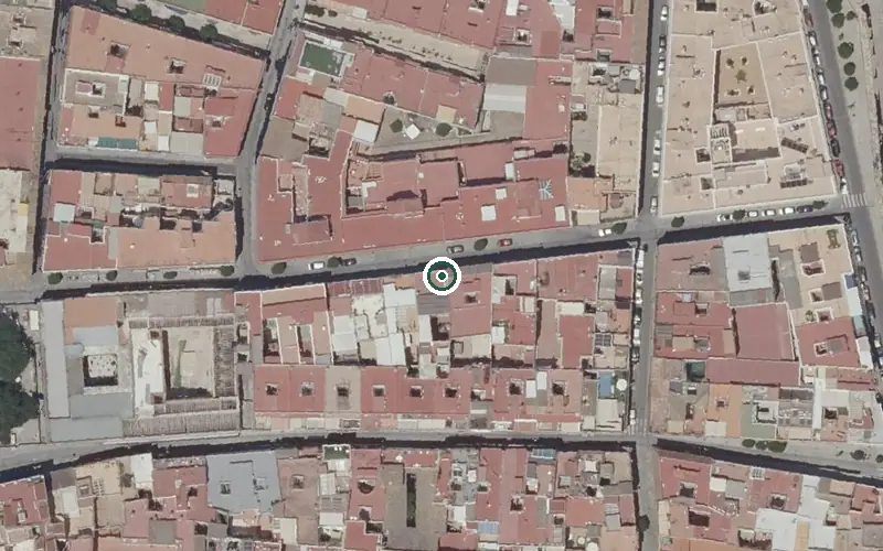 Vista aérea de la ubicación de Centro Residencial para Mayores la Milagrosa - Sevilla