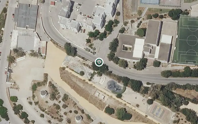 Vista aérea de la ubicación de Centro Residencial para Mayores San Lazaro