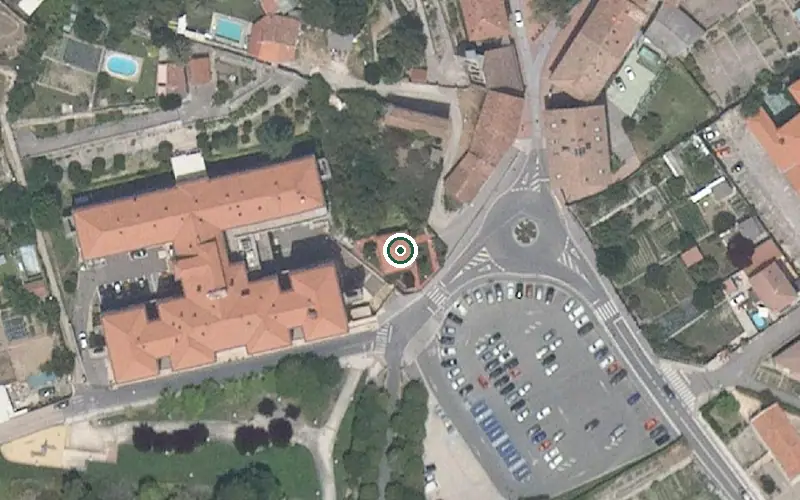 Vista aérea de la ubicación de Residencia de Personas Mayores de Miranda de Ebro (D. Francisco Hurtado de Mendoza y Dª María Mardones)